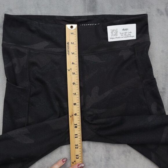 Aeropostale Pants Womens L Black Camouflage Stretchable High Waist Pull On - Picture 5 of 13